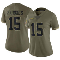 Womens Kansas City Chiefs Patrick Mahomes Olive Limited 2022 Salute To Service Jersey